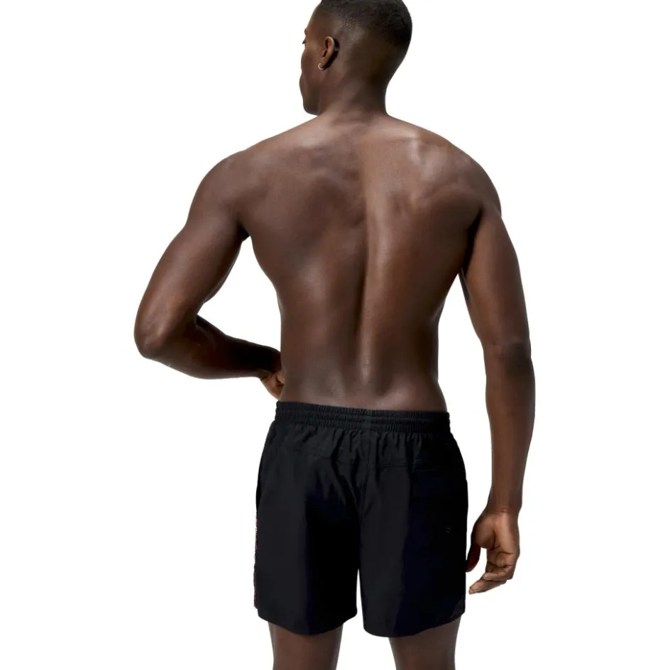 Online Speedo Medley Logo zwembroek heren black neon coral