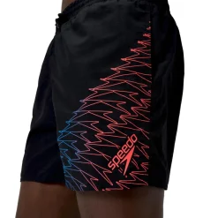 Online Speedo Medley Logo zwembroek heren black neon coral