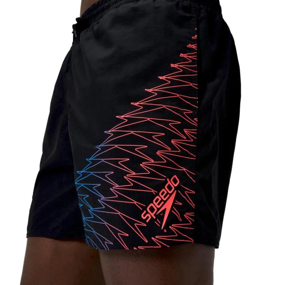 Online Speedo Medley Logo zwembroek heren black neon coral