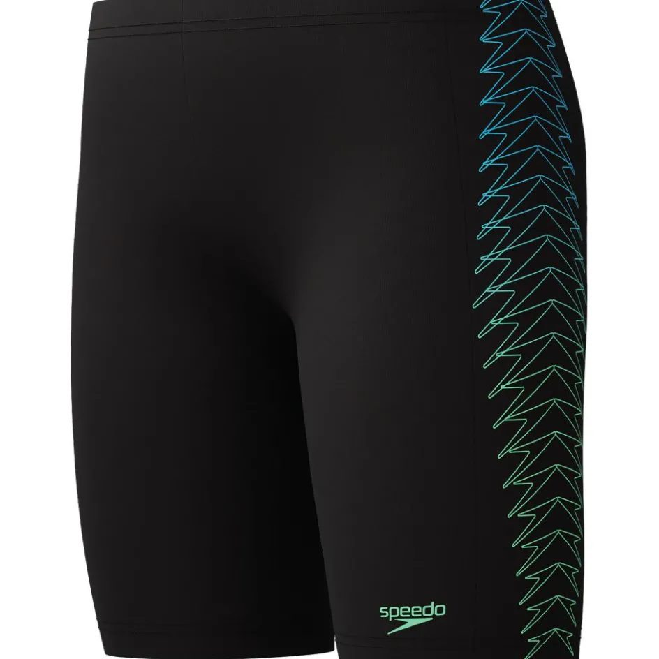 New Speedo Plastisol Placement Jammer zwemboxer junior black green