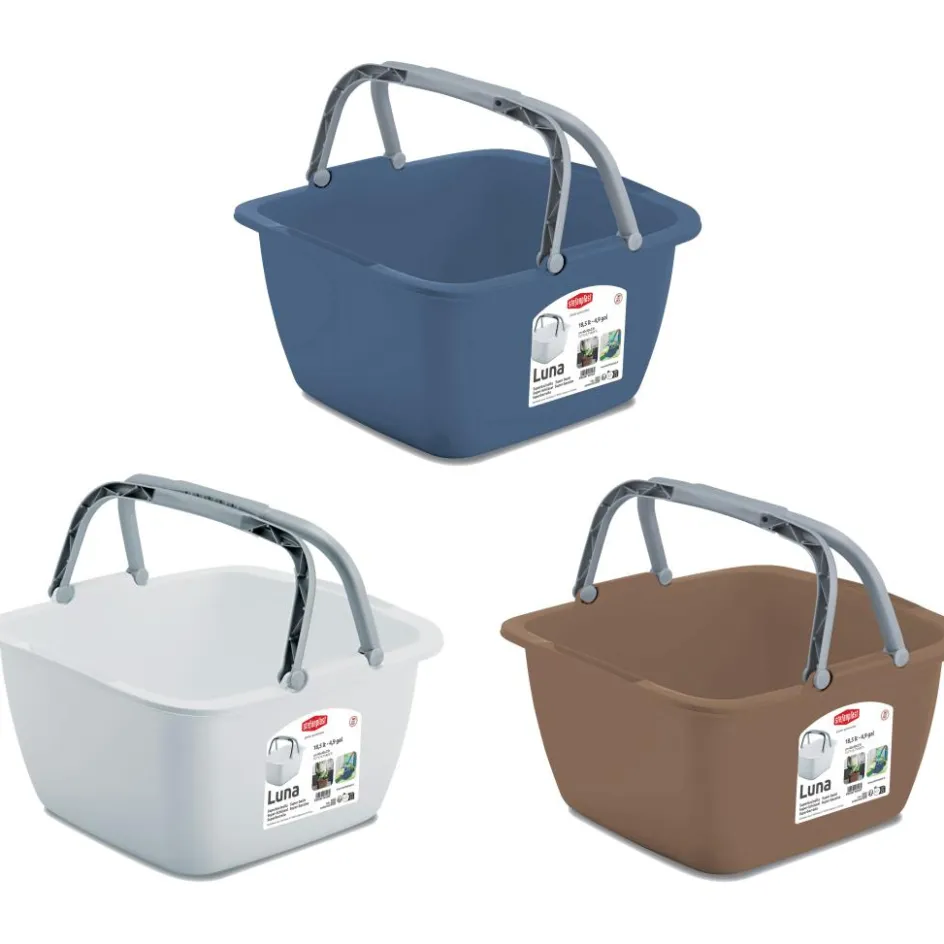 Stefanplast Vierkante afwasteil met hengsels 18,5 liter assorti