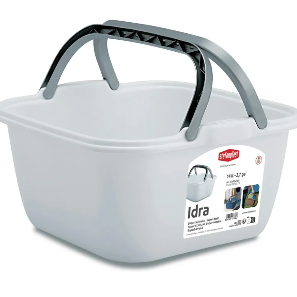 Stefanplast Vierkante afwasteil met hengsels 14 liter assorti