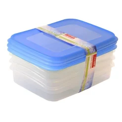 Discount Sunware Club Cuisine vershouddoos 700 ml transparant blauw 3-pack