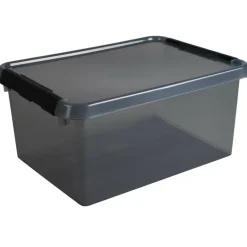 Sunware Comfort Line opbergbox 15 liter transparant grijs  zwart