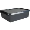 Outlet Sunware Comfort Line opbergbox 32 liter transparant grijs  zwart