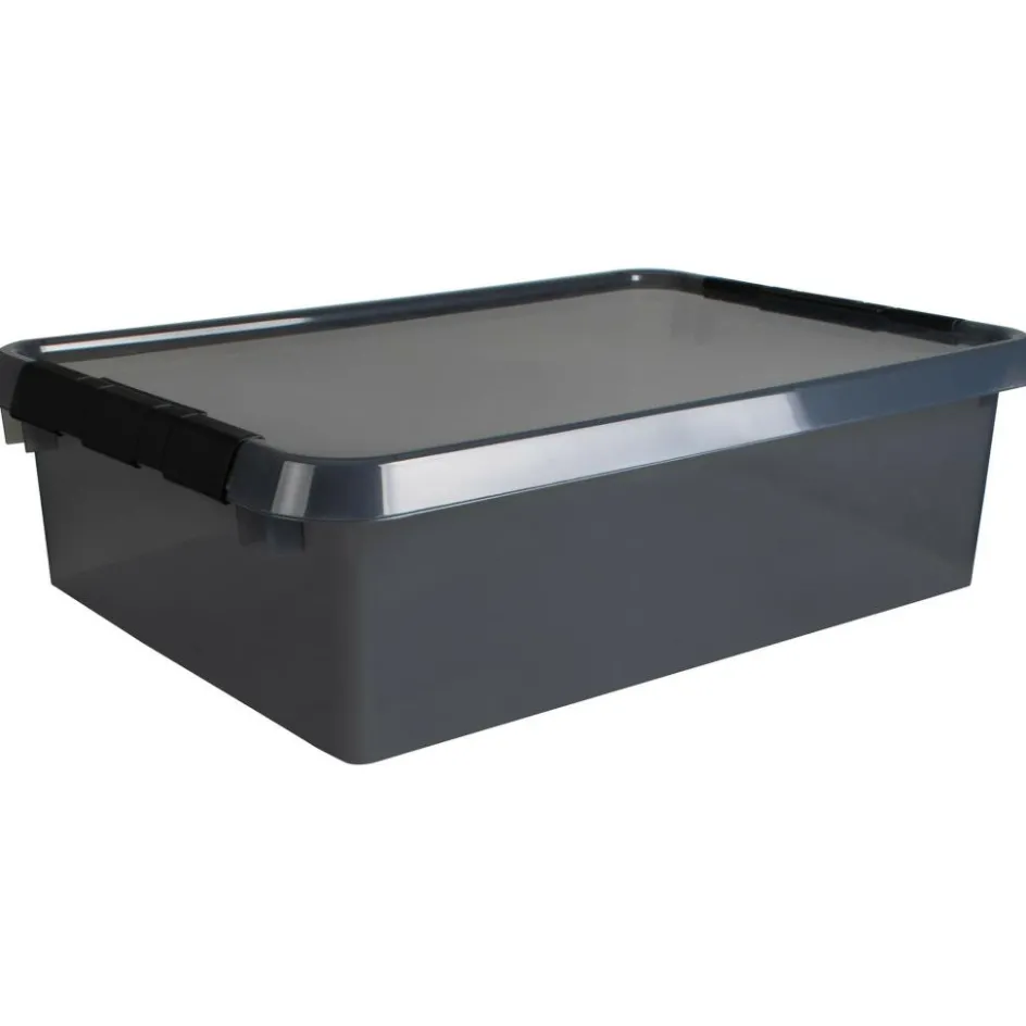 Outlet Sunware Comfort Line opbergbox 32 liter transparant grijs zwart