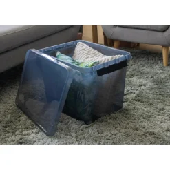 Sunware Comfort Line opbergbox 52 liter transparant grijs  zwart