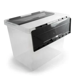 Sunware Onyx opbergbox 40 liter transparant antraciet