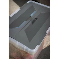 Sunware Onyx opbergbox 40 liter transparant antraciet