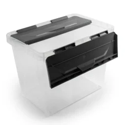 Sunware Onyx opbergbox 15 liter transparant antraciet