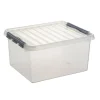 New Sunware Q-Line opbergbox 36 liter transparant metaal