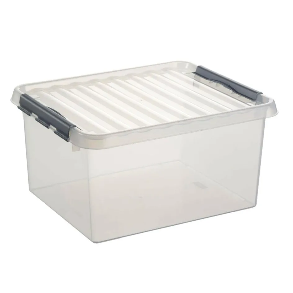 New Sunware Q-Line opbergbox 36 liter transparant metaal