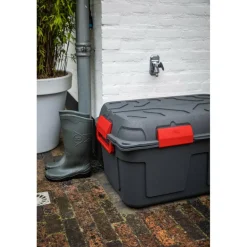 Outlet Sunware Q-line opbergbox 130 liter antraciet rood