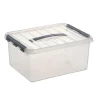 Clearance Sunware Q-Line opbergbox 15 liter transparant metaal