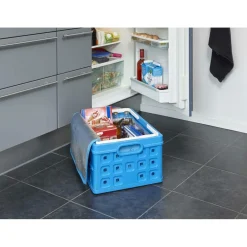 Hot Sunware Square vouwkrat met handgreep en koeltas 32 liter blauw