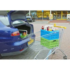 Hot Sunware Square vouwkrat met handgreep en koeltas 32 liter blauw