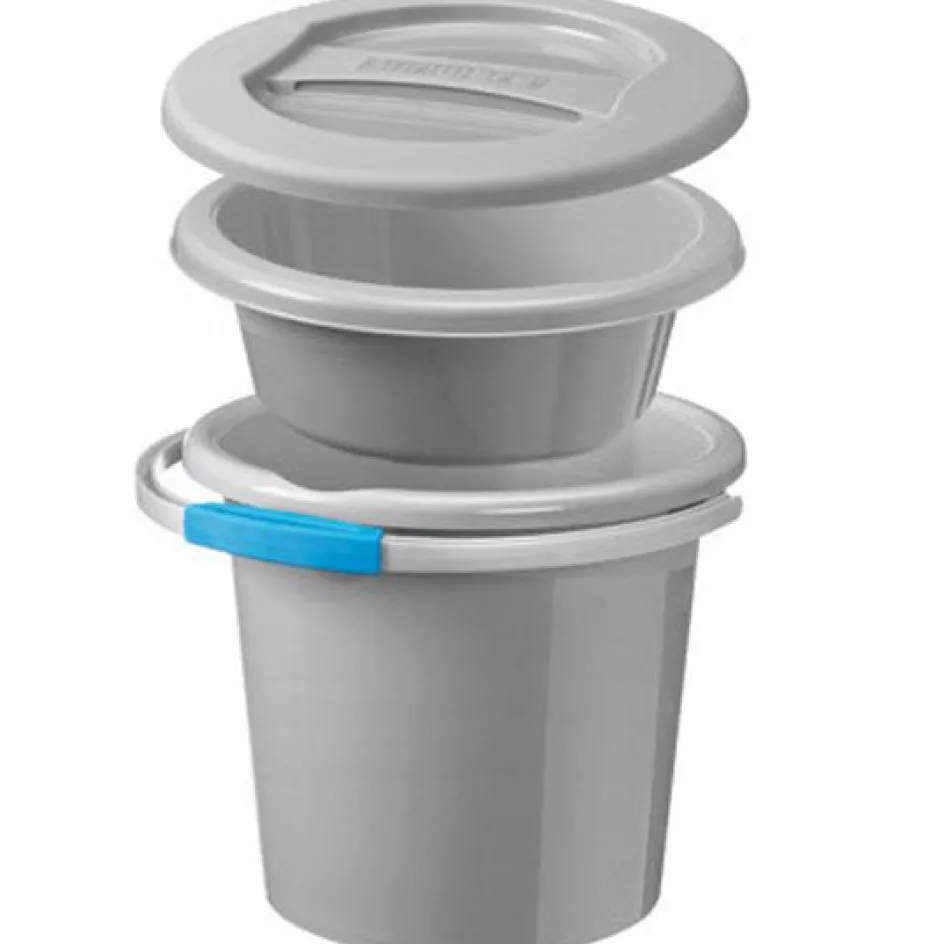 New Sunware Water-line emmer + afwasteil 5 + 12 liter zilver