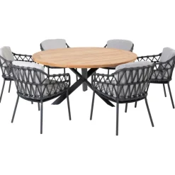 TASTE by 4 Seasons  Prado 160 Calpi 6 tuinset rond teak anthracite