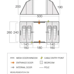 Online Vango Castlewood 400 vis-à-vis tent mineral green