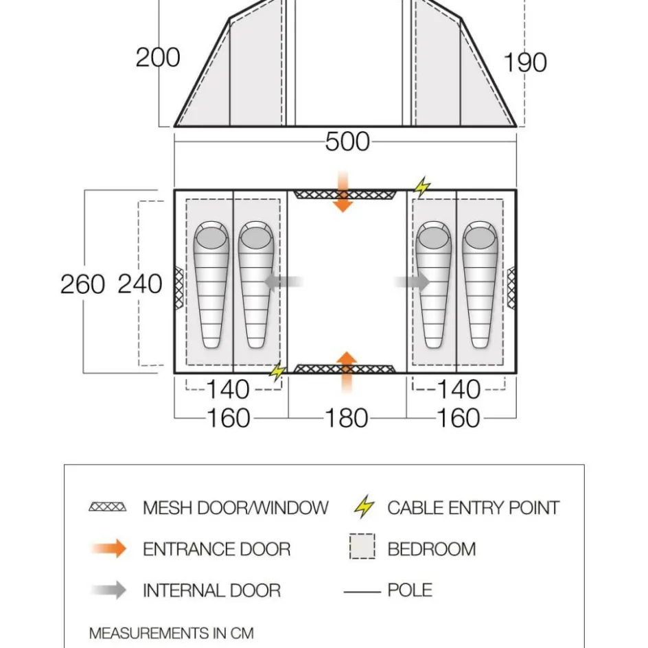 Online Vango Castlewood 400 vis-à-vis tent mineral green