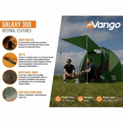 Online Vango Galaxy 300 lichtgewicht tunneltent green