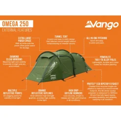 Vango Omega 250 lichtgewicht tunneltent green