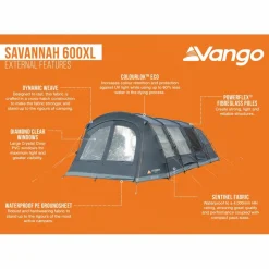 New Vango Savannah 600XL Package tunneltent blue