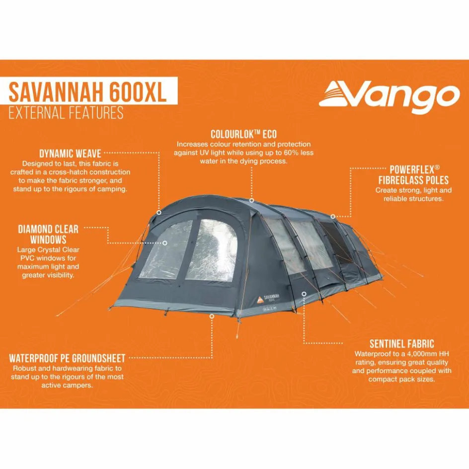 New Vango Savannah 600XL Package tunneltent blue