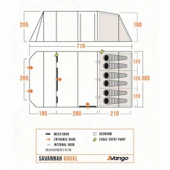 New Vango Savannah 600XL Package tunneltent blue