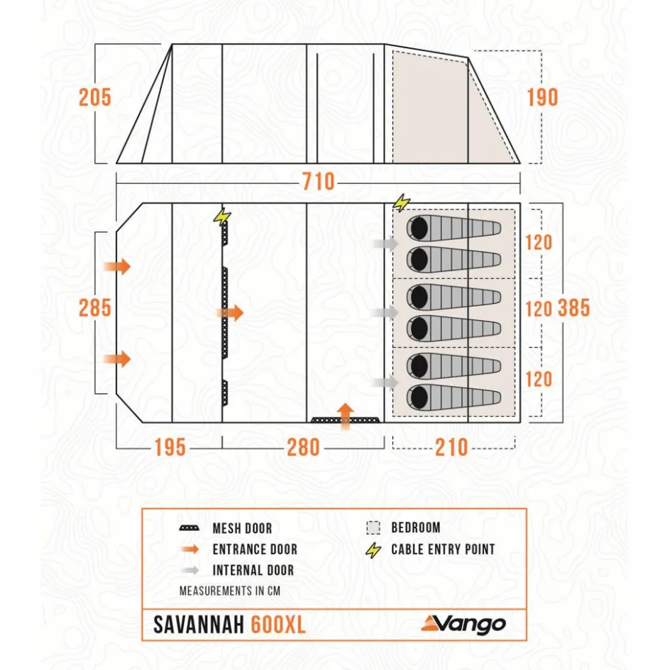 New Vango Savannah 600XL Package tunneltent blue