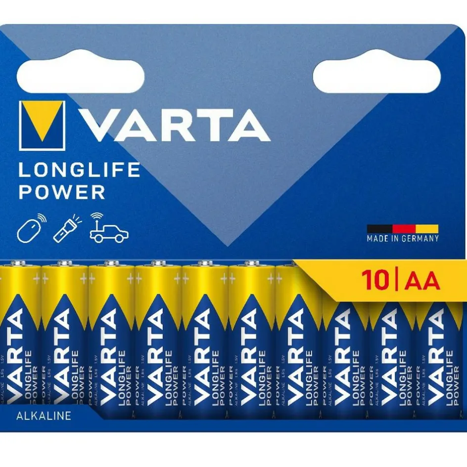 Varta Longlife Power Alkaline AA batterij 10-pack blauw