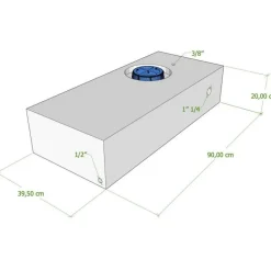 New Vecam Watertank 70 liter 90 x 40 x 20 cm wit