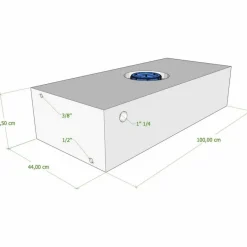 Online Vecam Watertank 100 liter 100 x 44 x 24 cm wit