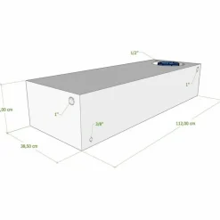 Vecam Watertank 93 liter 112 x 39 x 23 cm wit