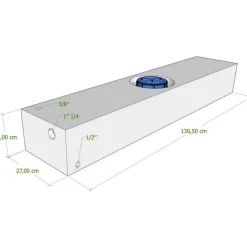 Sale Vecam Watertank 63 liter 131 x 27 x 18 cm wit