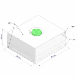 Vecam Watertank 105 liter 59 x 65 x 28 cm white