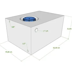 Discount Vecam Watertank 85 liter 63 x 44 x 31 cm wit