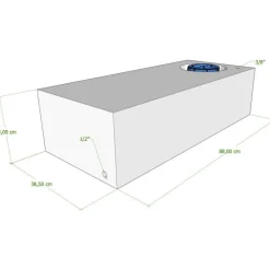 Sale Vecam Watertank 73 liter 88 x 39 x 23 cm wit