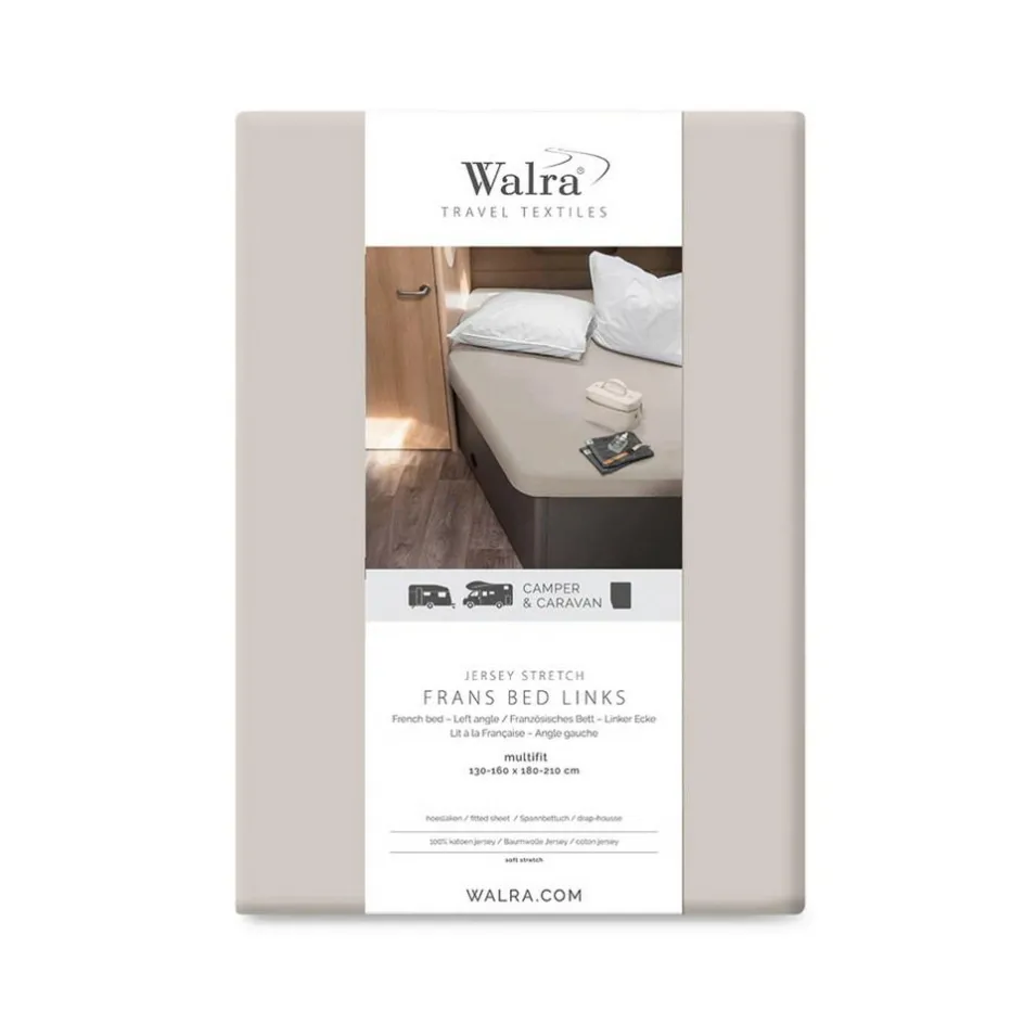 Outlet Walra Travel Jersey hoeslaken Frans bed links zand