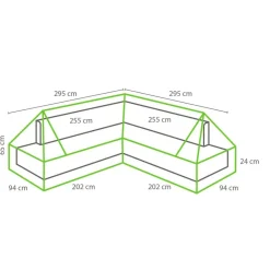 Winza Outdoor Covers  Premium loungeset hoes 295 x 295 x 94 grijs