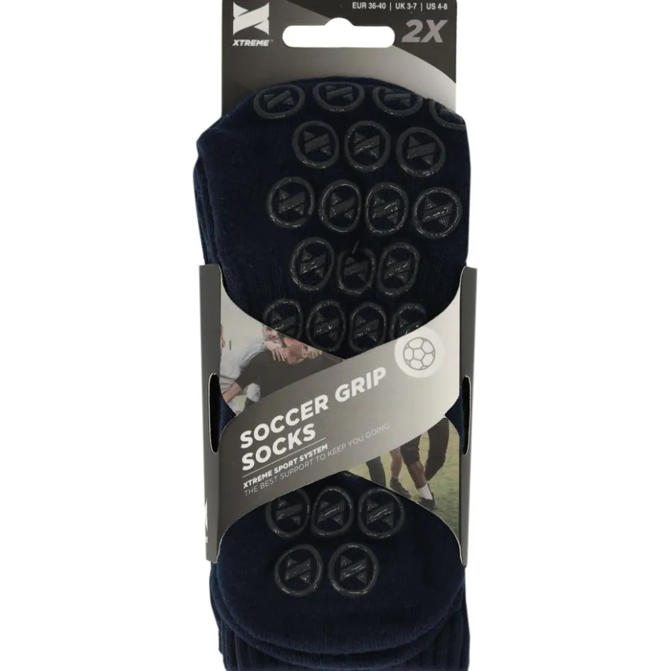 Xtreme Sockswear Grip voetbalsokken navy 2-pack